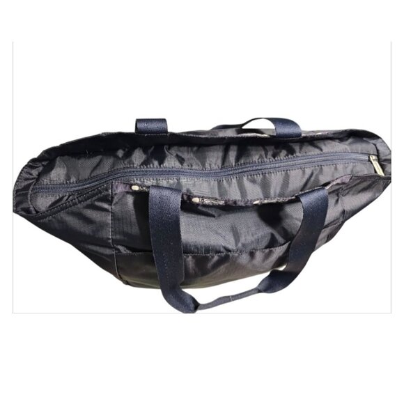 Trendy Preppy LeSportSac Black Nylon Large Tote Weekender Shoulder Bag NEW - Picture 5 of 8